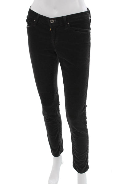 AG Adriano Goldschmied Women Ankle Cropped Pants Black Low Rise Size 26