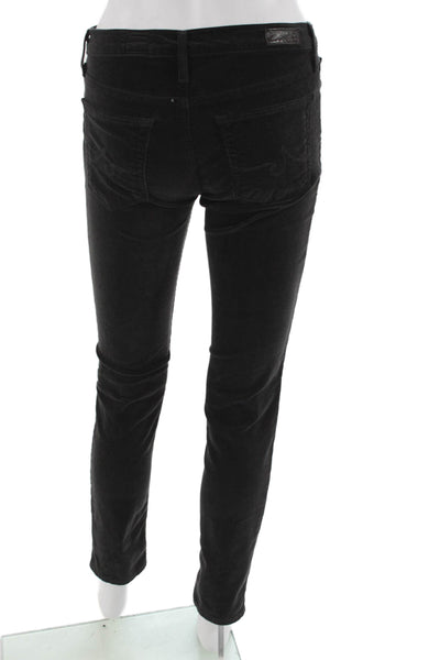 AG Adriano Goldschmied Women Ankle Cropped Pants Black Low Rise Size 26