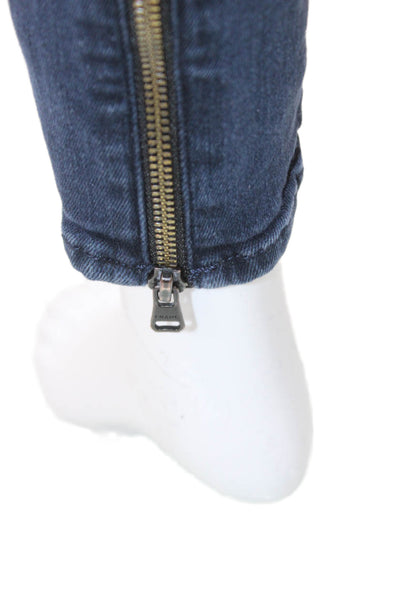 Frame Women Ankle Skinny Biker Dark Blue Jeans Low Rise Inseam 29 Size 26