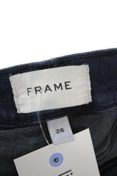 Frame Women Ankle Skinny Biker Dark Blue Jeans Low Rise Inseam 29 Size 26
