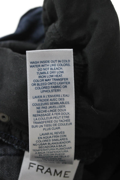 Frame Women Ankle Skinny Biker Dark Blue Jeans Low Rise Inseam 29 Size 26