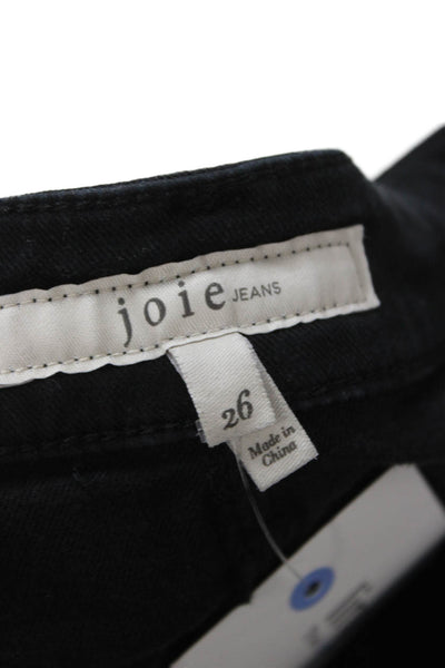 Joie Women Ankle Jeggings Black Low Rise Button Size 26