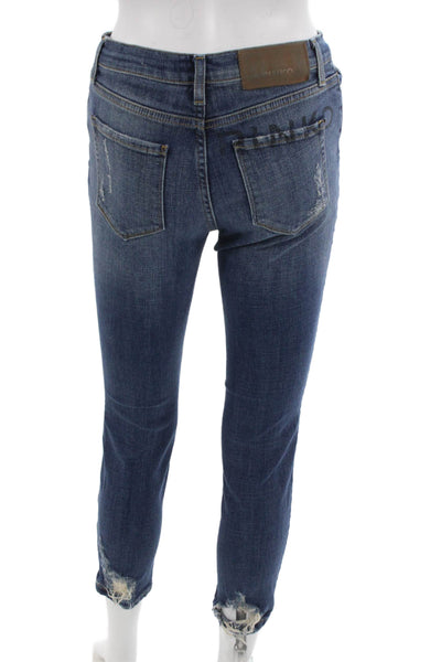 Pinko Womens Skinny Ankle Jeans Dark Blue Size 26