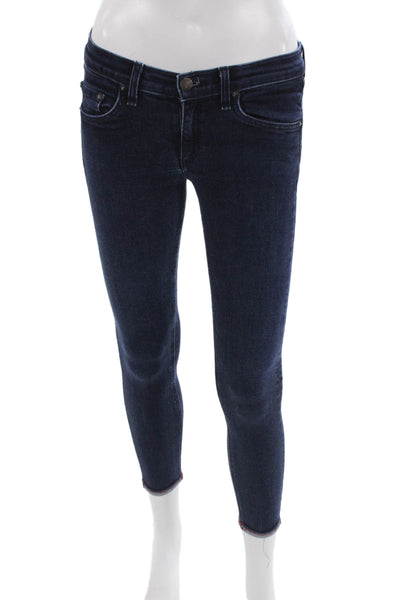 Rag & Bone Jean Womens Ankle Skinny Dark Blue Jeans Low Rise Size 26