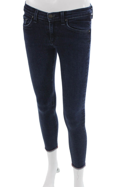 Rag & Bone Jean Womens Ankle Skinny Dark Blue Jeans Low Rise Size 26