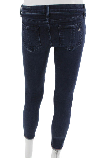 Rag & Bone Jean Womens Ankle Skinny Dark Blue Jeans Low Rise Size 26