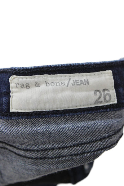 Rag & Bone Jean Womens Ankle Skinny Dark Blue Jeans Low Rise Size 26