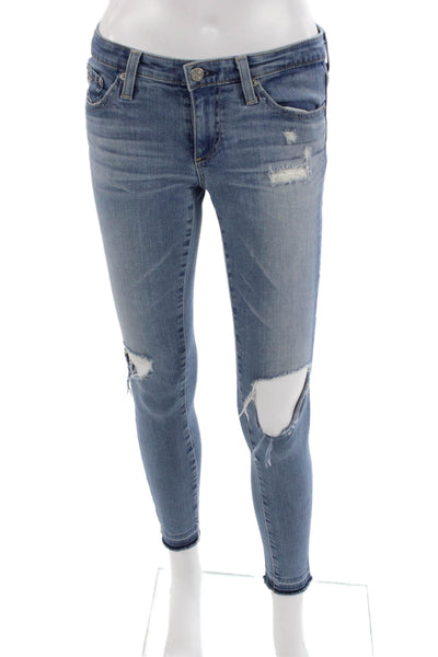 AG-ED Denim Women Skinny Ankle Jeans Blue Low Rise Size 26