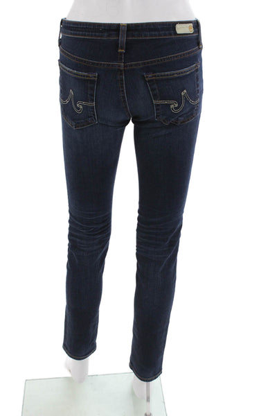 AG Adriano Goldschmied Women Dark Blue Skinny Jeans Low Rise 30 Inseam Size 26