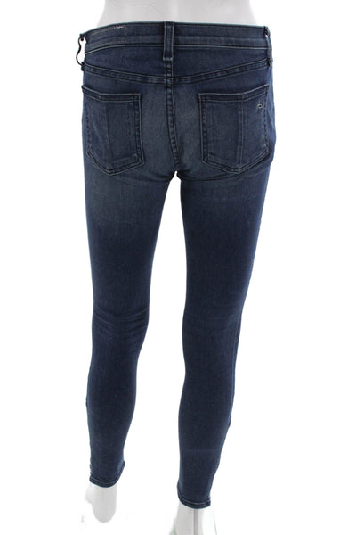 Rag & Bone Jean Women Ankle Skinny Biker Jeans Dark Blue Size 26