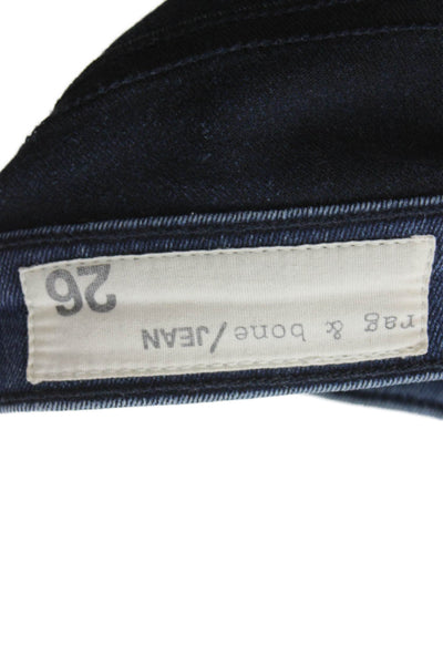 Rag & Bone Jean Women Ankle Skinny Biker Jeans Dark Blue Size 26