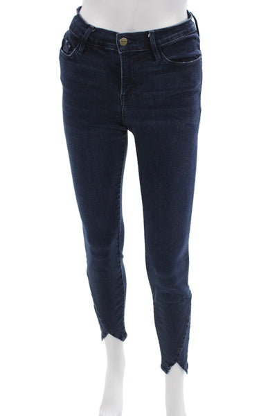 Frame Womens Ankle Skinny Jeans Dark Blue Size 26