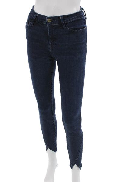 Frame Womens Ankle Skinny Jeans Dark Blue Size 26