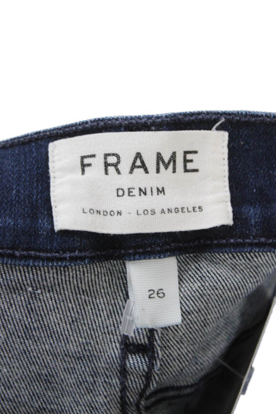 Frame Womens Ankle Skinny Jeans Dark Blue Size 26