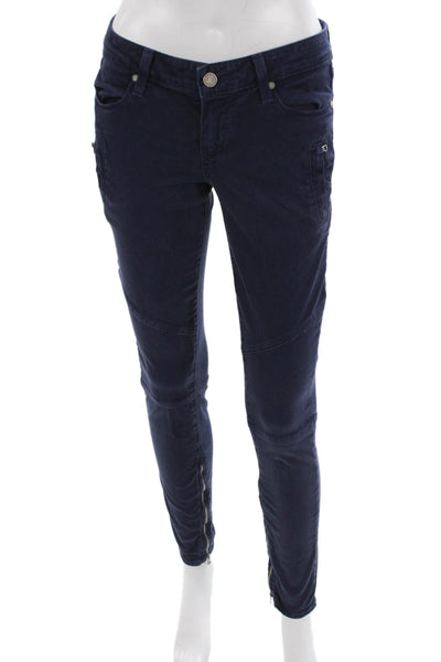 Paige Women Skinny Ankle Jeans Dark Blue Low Rise Designer Size 26