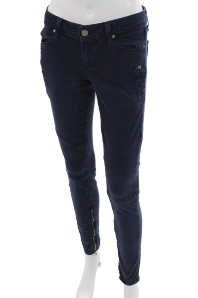 Paige Women Skinny Ankle Jeans Dark Blue Low Rise Designer Size 26