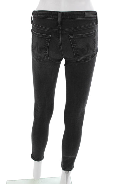 AG Adriano Goldschmied Women Skinny Ankle Jeans Dark Gray Low Rise Size 26