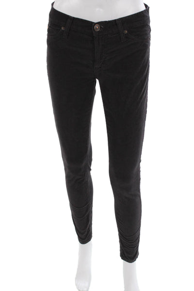 Hudson Women Ankle Jegging Black Low Rise Solid Cotton Stretch Size 26
