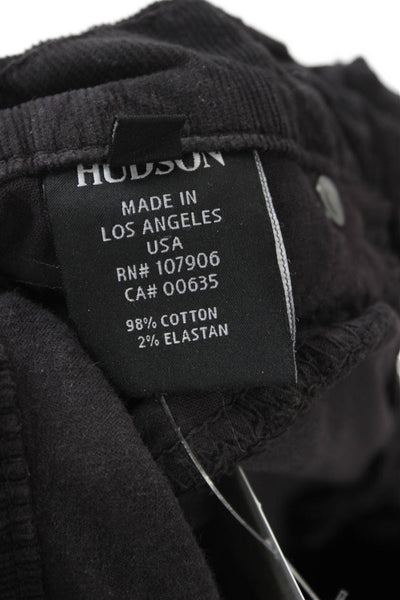 Hudson Women Ankle Jegging Black Low Rise Solid Cotton Stretch Size 26