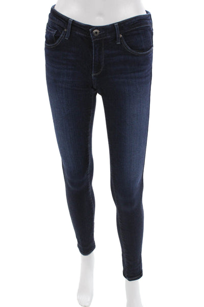 AG Adriano Goldschmied Womens Skinny Ankle Jeans Dark Blue Size 26