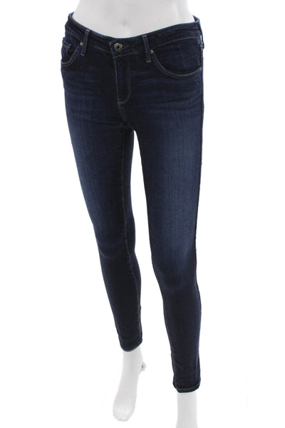 AG Adriano Goldschmied Womens Skinny Ankle Jeans Dark Blue Size 26