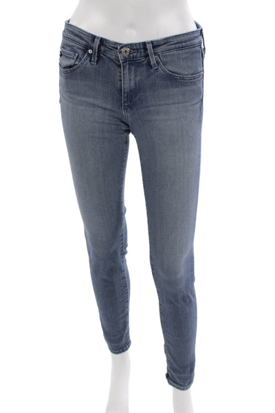 Adriano Goldschmied Women Ankle Skinny Jeans Gray Low Rise Size 26