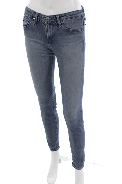 Adriano Goldschmied Women Ankle Skinny Jeans Gray Low Rise Size 26