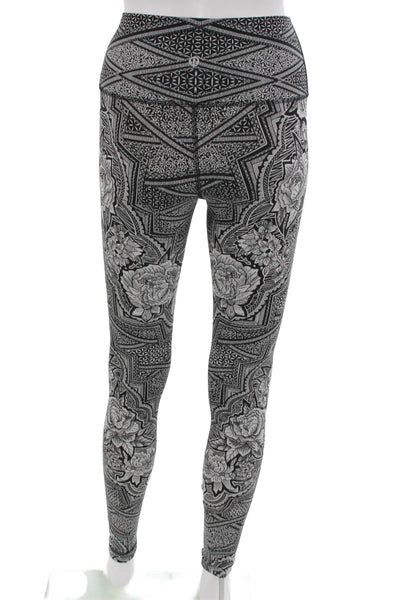 Lululemon Women Black Aztec Floral Ankle Jeggings Size 4