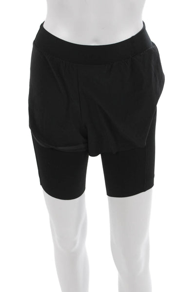 Lululemon Women Biker Shorts Black Recycled Polyester Sports Size 2