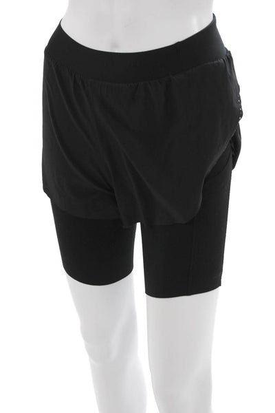 Lululemon Women Biker Shorts Black Recycled Polyester Sports Size 2