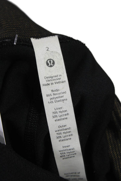 Lululemon Women Biker Shorts Black Recycled Polyester Sports Size 2
