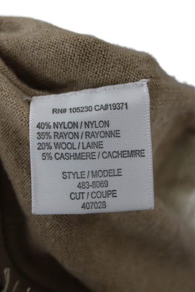 Joie Women Pullover Sweater Beige Round Neck 3/4 Sleeve Wool Cashmere Size XS