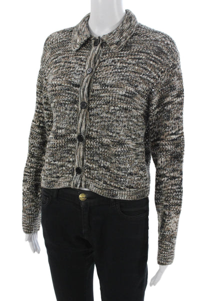 Monrow Women Cardigan Black Button Long Sleeve Size XS