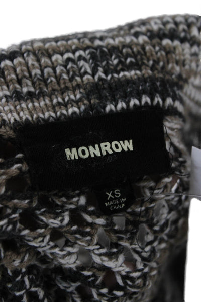 Monrow Women Cardigan Black Button Long Sleeve Size XS
