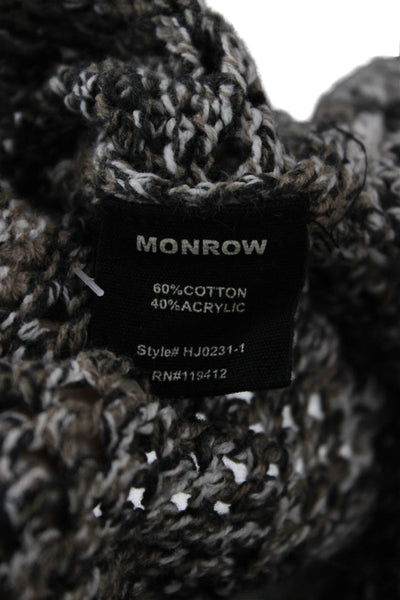Monrow Women Cardigan Black Button Long Sleeve Size XS