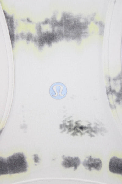 Lululemon Women Striped Sleeveless Tank White Round Neck Basic Size 4