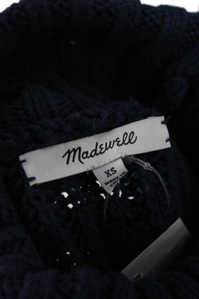 Madewell Women Striped Turtleneck Pullover Sweater Dark Blue Size XS