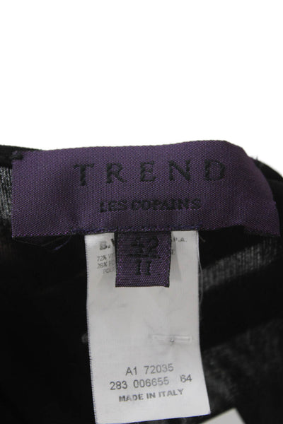 Trend Les Copains Womens Maxi Black V-Neck Long Sleeve Dress Size 42