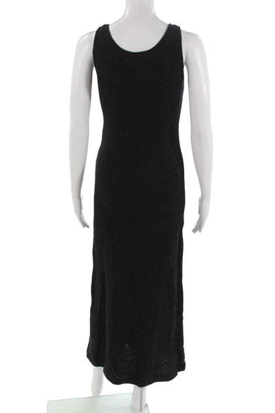 Peruvian Connection Womens Maxi Tank Dress Black Pima Cotton V Neck Size XS
