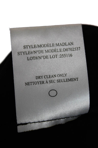 Theory Women Basic Silk V-Neck Blouse 3/4 Sleeve Black Size PP