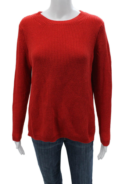 525 America Women Red Cotton Crew Neck Pullover Sweater Size XS
