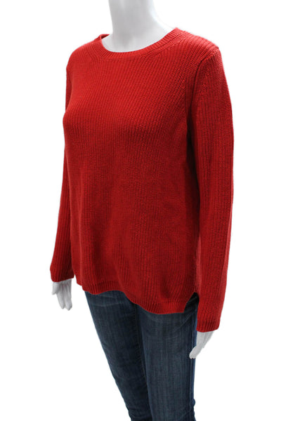 525 America Women Red Cotton Crew Neck Pullover Sweater Size XS