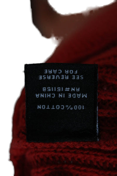 525 America Women Red Cotton Crew Neck Pullover Sweater Size XS
