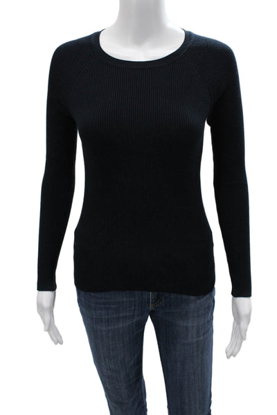 525 America Womens Pullover Sweater Black Long Sleeve Round Neck Size XS