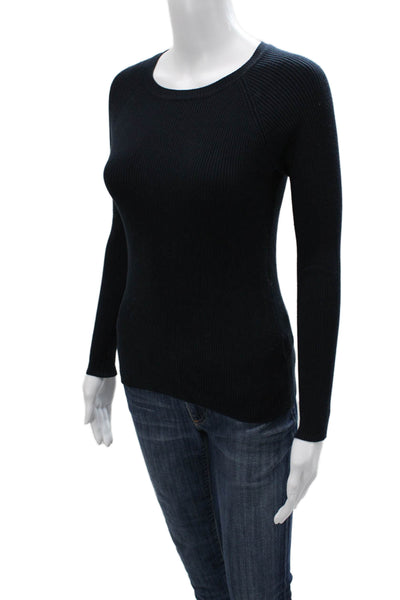 525 America Womens Pullover Sweater Black Long Sleeve Round Neck Size XS