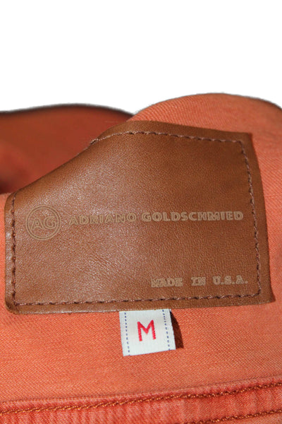 AG Women Designer Orange Collared Button Jacket Long Sleeve Size S