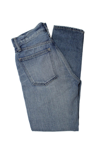 Moussy Women Straight Jeans Mid-Rise Blue 100% Cotton Inseam 25in Size 24
