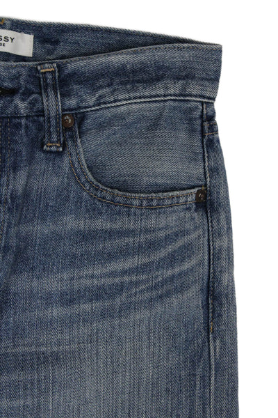 Moussy Women Straight Jeans Mid-Rise Blue 100% Cotton Inseam 25in Size 24