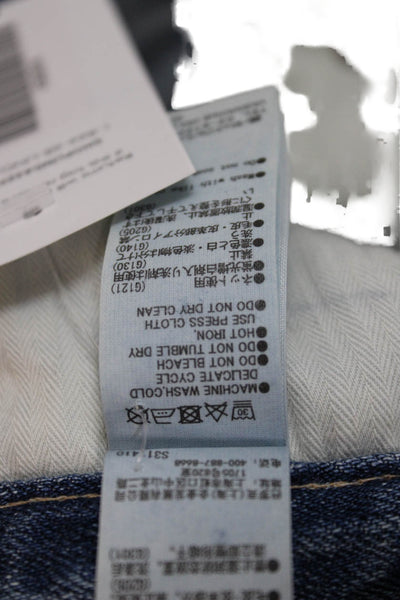 Moussy Women Straight Jeans Mid-Rise Blue 100% Cotton Inseam 25in Size 24