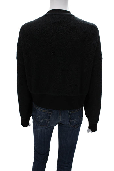 Nike Womens Pullover Sweatshirt Black Crew Neck Long Sleeve Polyester Size M